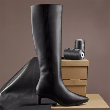 CLARKS WOMENS LEATHER ZIP HIGH LEG BOOT - BLACK